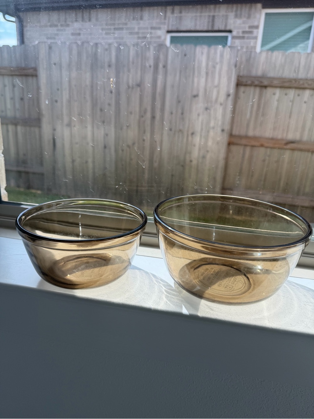 Vintage Anchor Hocking Amber Nesting Bowls and a pie Plate - bundle